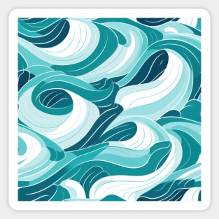 Ephemeral Crests: Hokusai Waves Reimagined Sticker